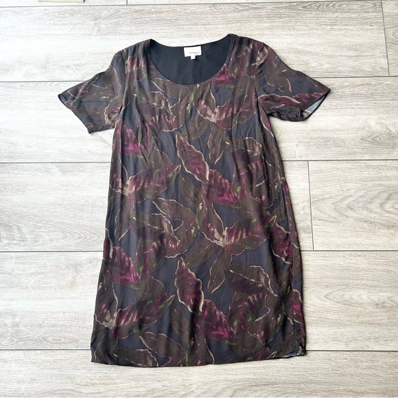 Wilfred Free Aritzia Teigan Boho Short Sleeve Rayon Floral Shift Dress - Picture 4 of 12
